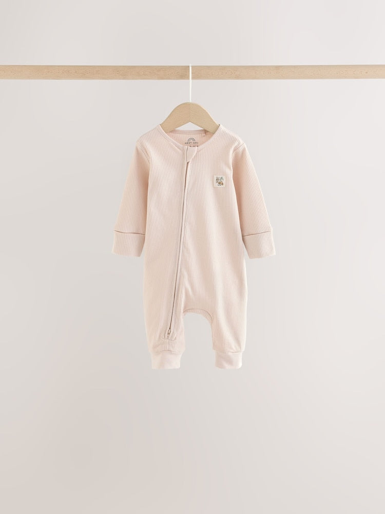 Neutral Brunch Two Way Zip Baby Sleepsuits 4 Pack (0mths-3yrs)