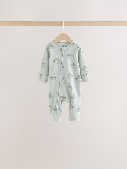Neutral Brunch Two Way Zip Baby Sleepsuits 4 Pack (0mths-3yrs)