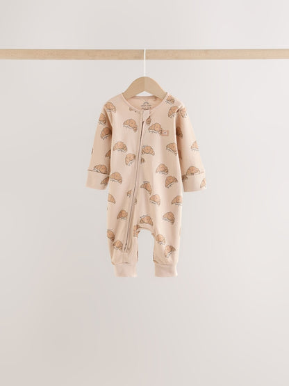 Neutral Brunch Two Way Zip Baby Sleepsuits 4 Pack (0mths-3yrs)