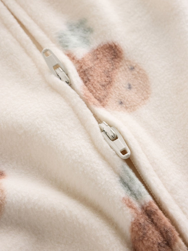 Sage Green Microfleece Two Way Zip Baby Sleepsuits 2 Pack