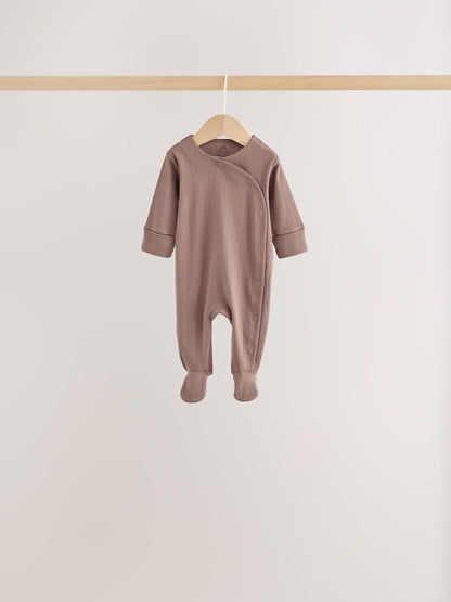 Neutral Pointelle Baby Sleepsuit 3 Pack (0-2yrs)