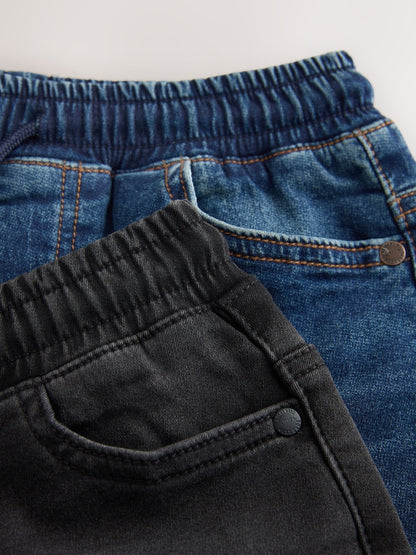 Black/Navy Loose Fit Loose Fit Stretch Elasticated Waist Jeans 2 Pack (3-16yrs)