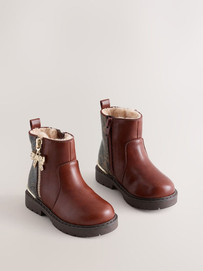 Baker by Ted Baker Chelsea Brown Boots with Snake Effect