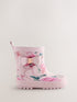 Baker by Ted Baker Pink Floral Baker by Ted Baker Faux Fur Lined Welly Boots with Bow