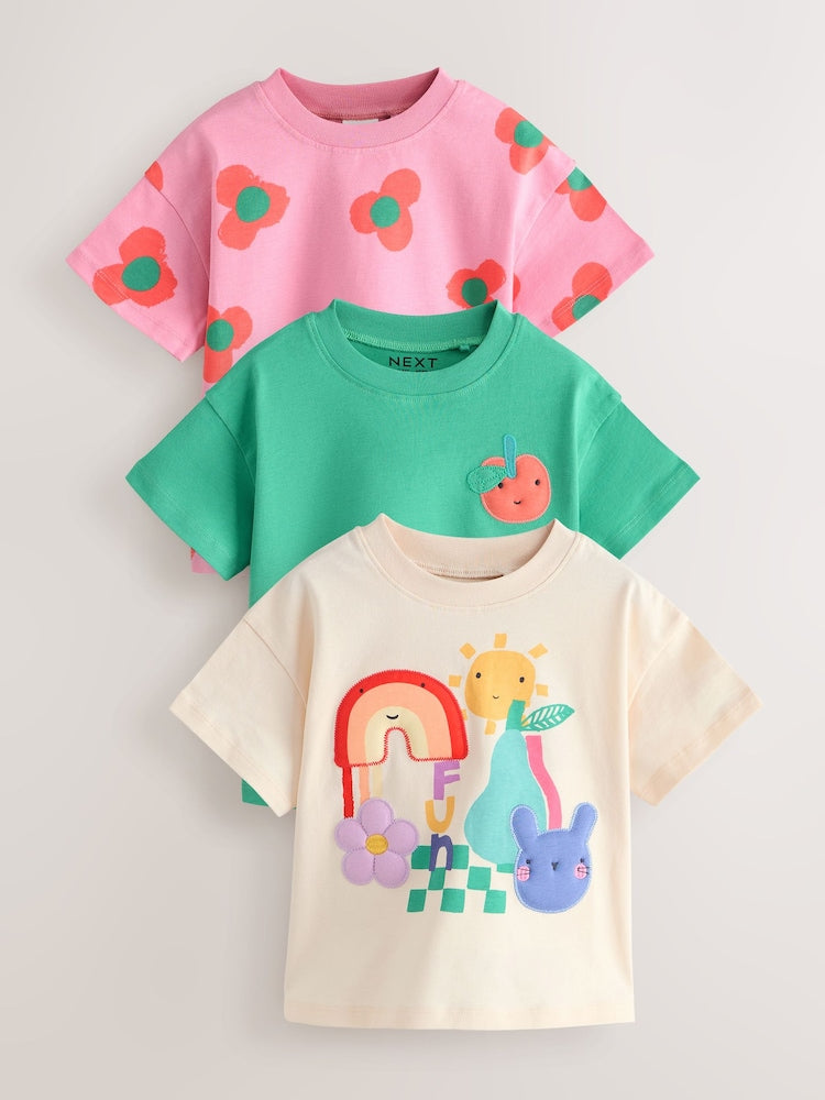 Rainbow T-Shirts 3 Pack (3mths-7yrs) - Rainbow / 12-18 Months (80-86cm)