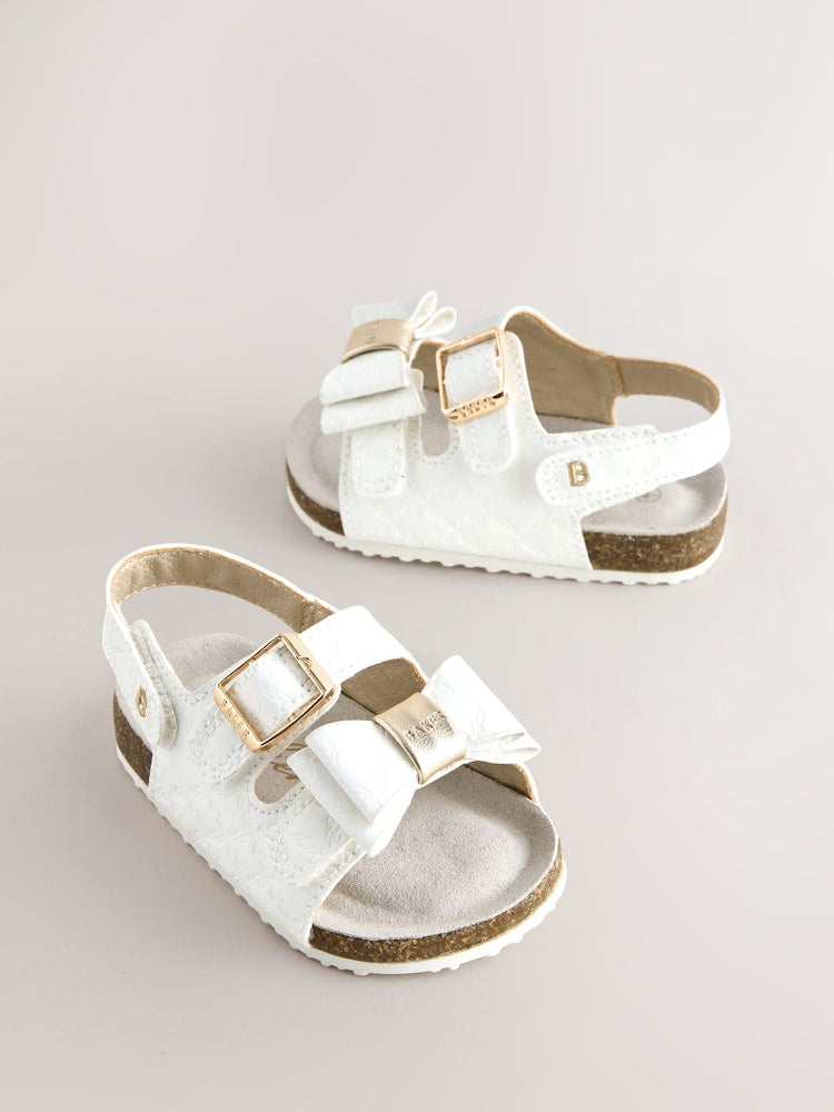 Baker by Ted Baker Baby Footbed Padders Sandals - Size EU 17 (UK 1) - White Embossed