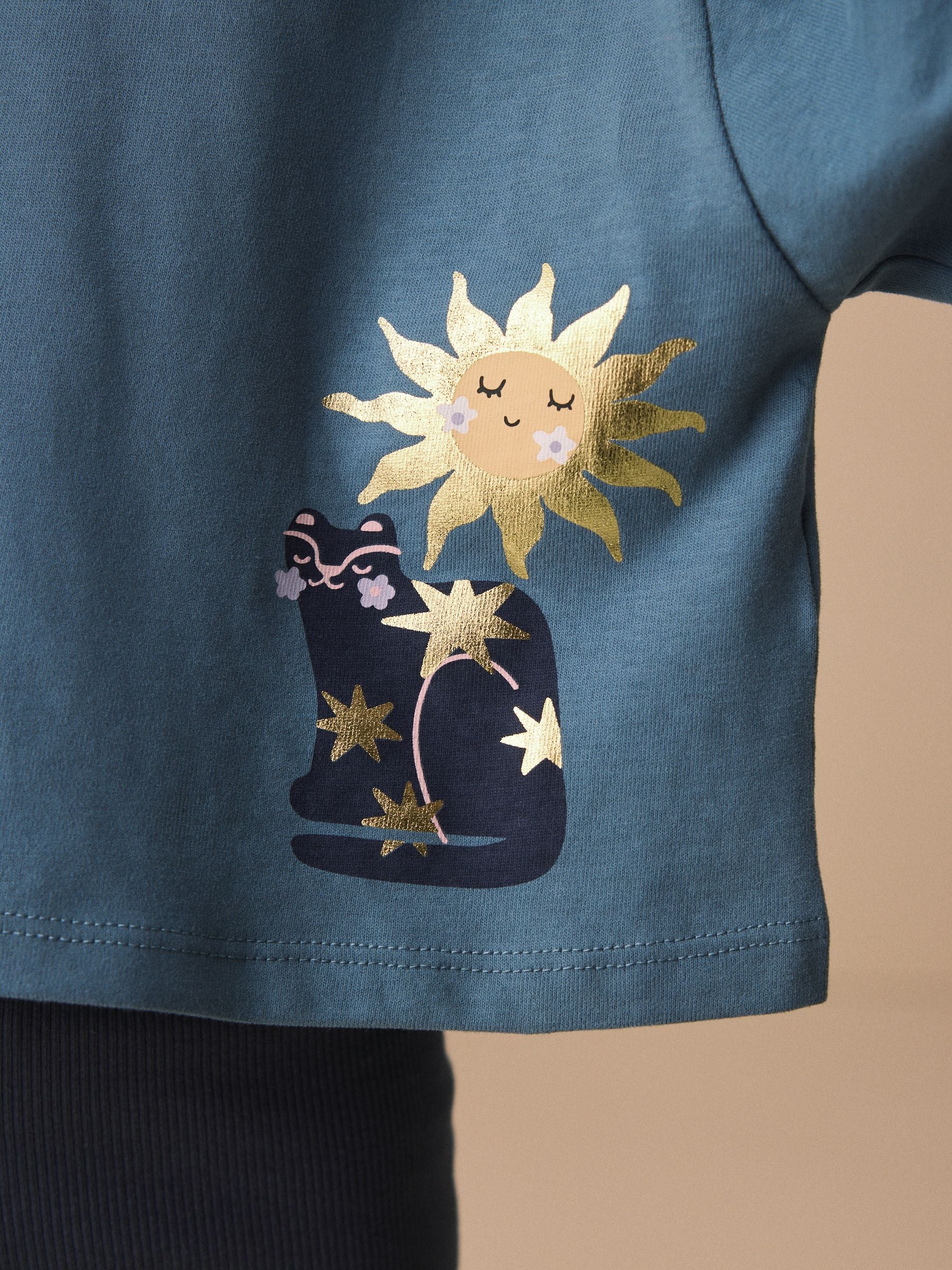 Blue Short Sleeve T-Shirt and Shorts Set (3mths-7yrs) - Size 3-6 Months (62-68cm)