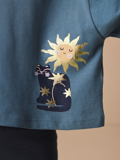 Blue Short Sleeve T-Shirt and Cycle Shorts Set (3mths-7yrs)