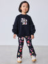 Baker by Ted Baker 2 Piece Sweat Top & Floral Printed Flare Leggings Set