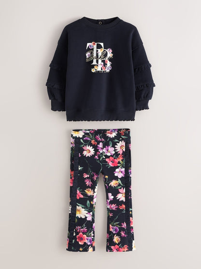 Baker by Ted Baker 2 Piece Sweat Top &amp; Floral Printed Flare Leggings Set