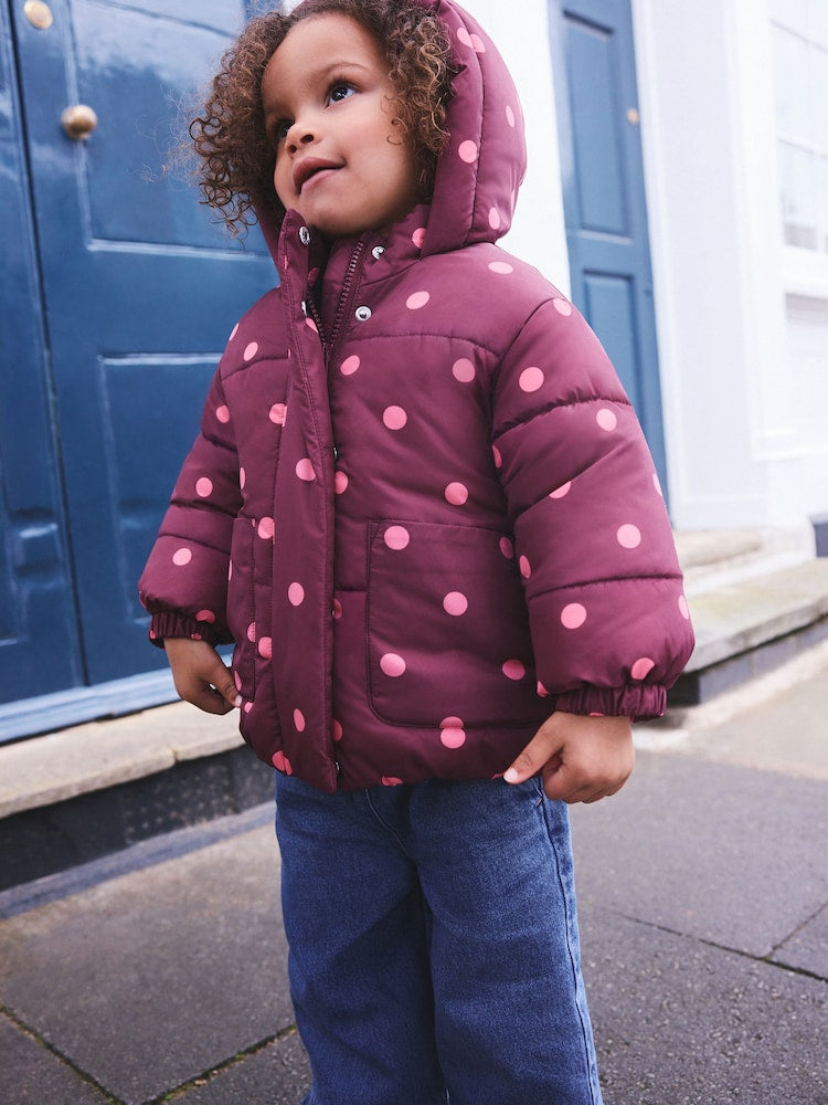 Burgundy Polka Dot