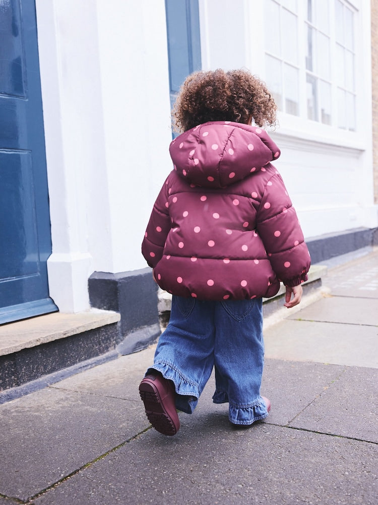 Burgundy Polka Dot