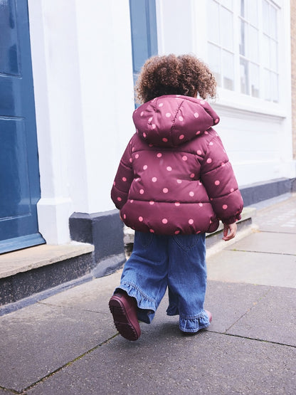 Burgundy Polka Dot