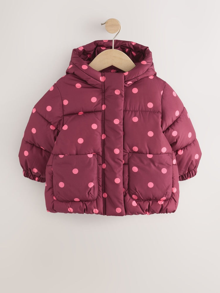 Burgundy Polka Dot