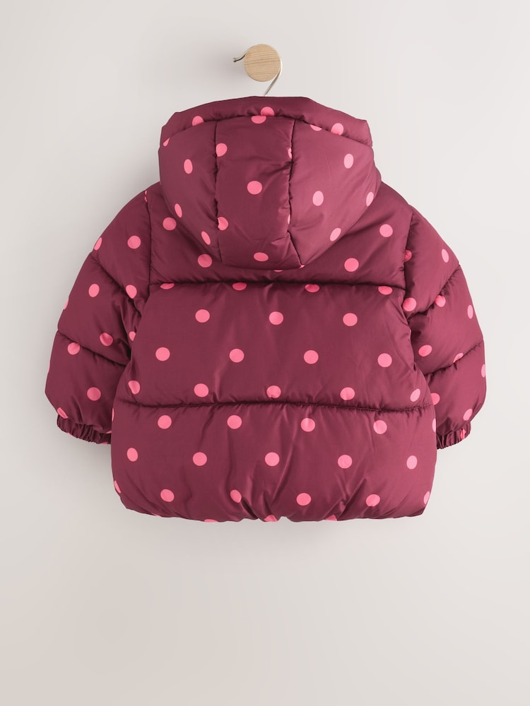 Burgundy Polka Dot