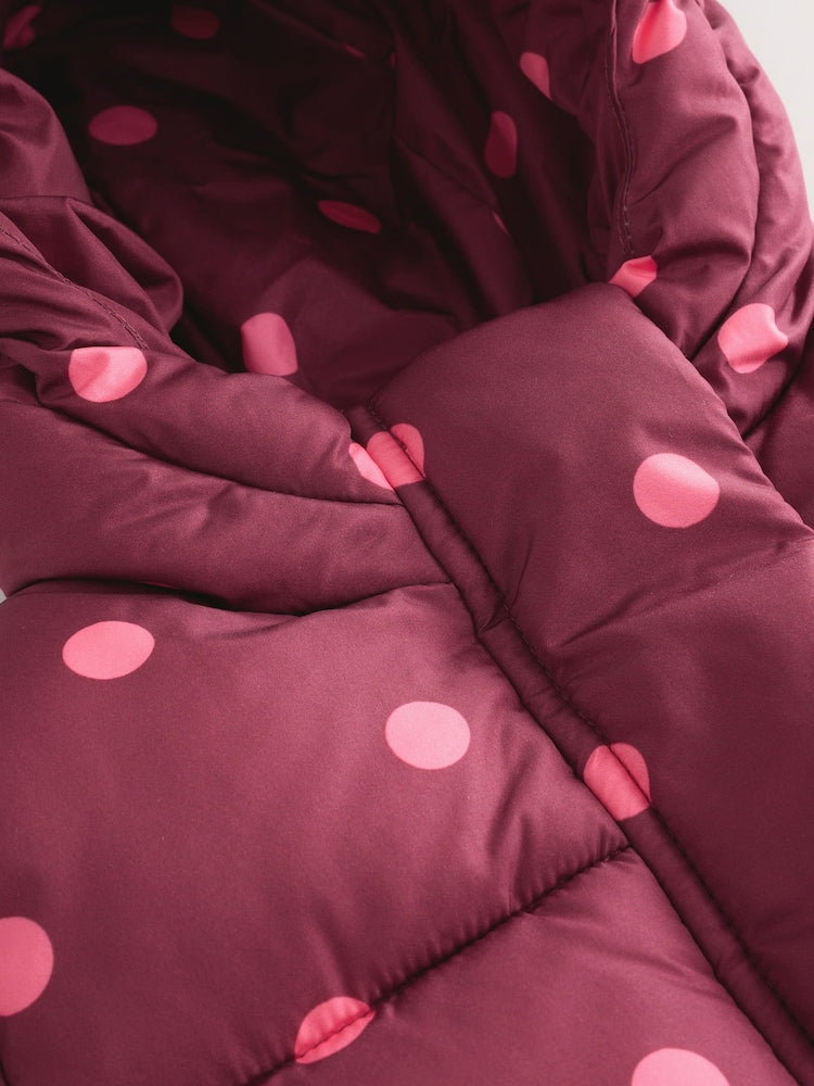 Burgundy Polka Dot