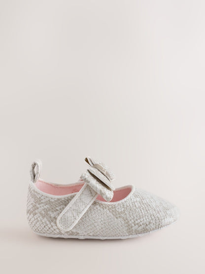 Baker by Ted Baker Ivory Snake Padders Shoes With Bow