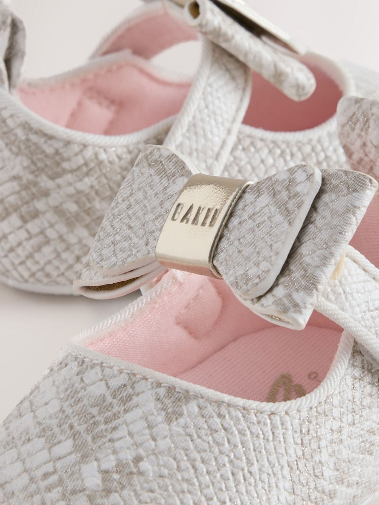Baker by Ted Baker Ivory Snake Padders Shoes With Bow