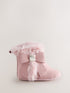 Baker by Ted Baker Pink Faux Fur Trim Padders Boots - Pink / Up To 3 Months (50 - 62cm)