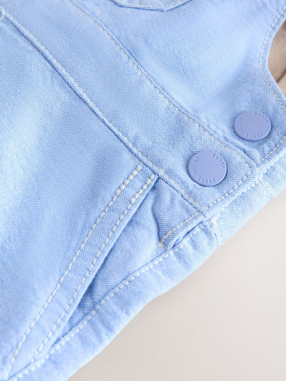 Baker by Ted Baker Blue/Stone Chambray Dungarees And T-Shirt Set