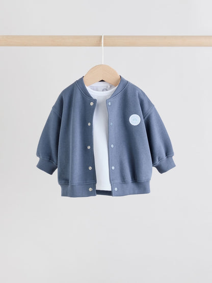 Blue Jersey Jacket, Bodysuit and Leggings Baby Set 3 Piece (0mths-2yrs)