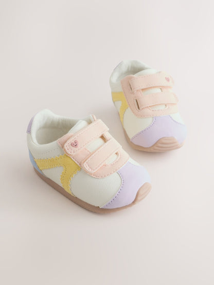 Multi Pastel Baby Touch Fastening Trainers (0-24mths) - Size Up To 3 Months (50 - 62cm)
