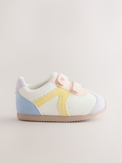 Multi Pastel Baby Touch Fastening Trainers (0-24mths) - Size Up To 3 Months (50 - 62cm)