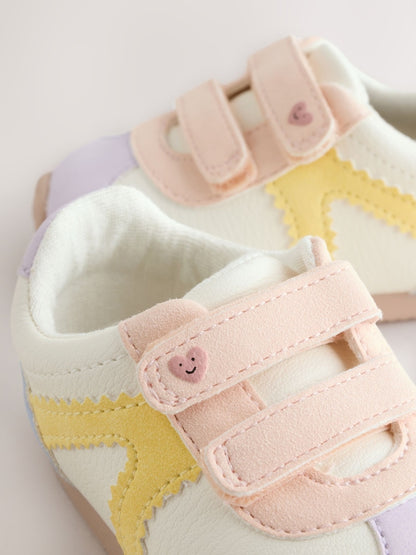 Multi Pastel Baby Touch Fastening Trainers (0-24mths) - Size Up To 3 Months (50 - 62cm)