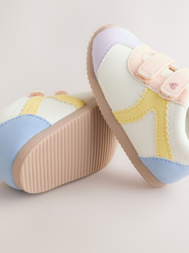 Multi Pastel Baby Touch Fastening Trainers (0-24mths) - Size Up To 3 Months (50 - 62cm)