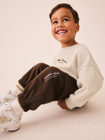 Ecru Crew Neck Sweat Top and Utility Joggers Set (3mths-7yrs)