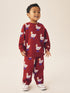 Burgundy Red All Over Print Crew Neck Sweat Top and Joggers Set (3mths-7yrs) - Burgundy Red / 12-18 Months (80-86cm)