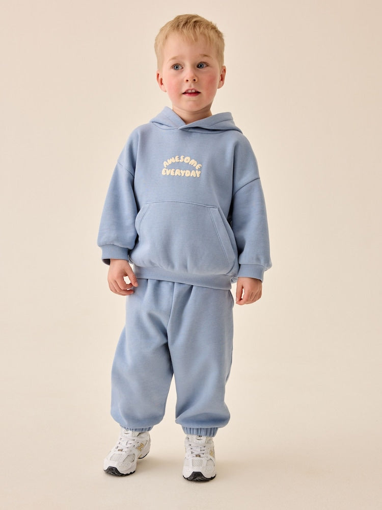 Blue Back Print Hoodie and Joggers Set (3mths-7yrs)