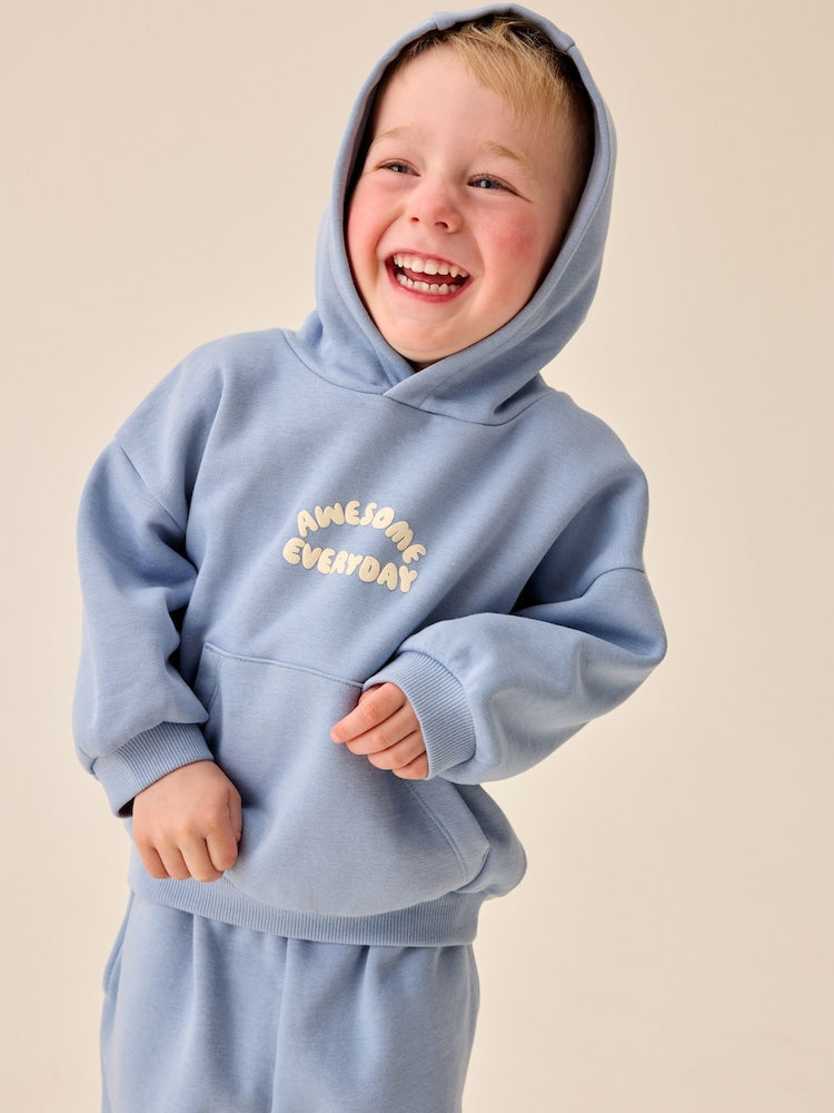 Blue Back Print Hoodie and Joggers Set (3mths-7yrs)