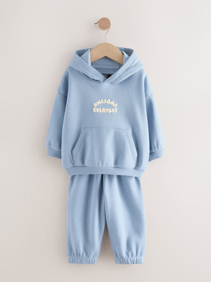 Blue Back Print Hoodie and Joggers Set (3mths-7yrs)