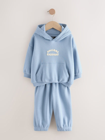 Blue Back Print Hoodie and Joggers Set (3mths-7yrs)