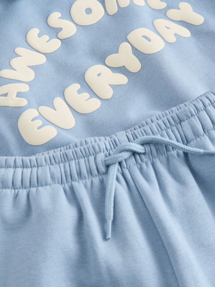 Blue Back Print Hoodie and Joggers Set (3mths-7yrs)
