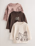 Neutral Digger Long Sleeve Graphic T-Shirts 3 Pack (3mths-7yrs) - Neutral Digger Long Sleeve Graphic / 12-18 Months (80-86cm)