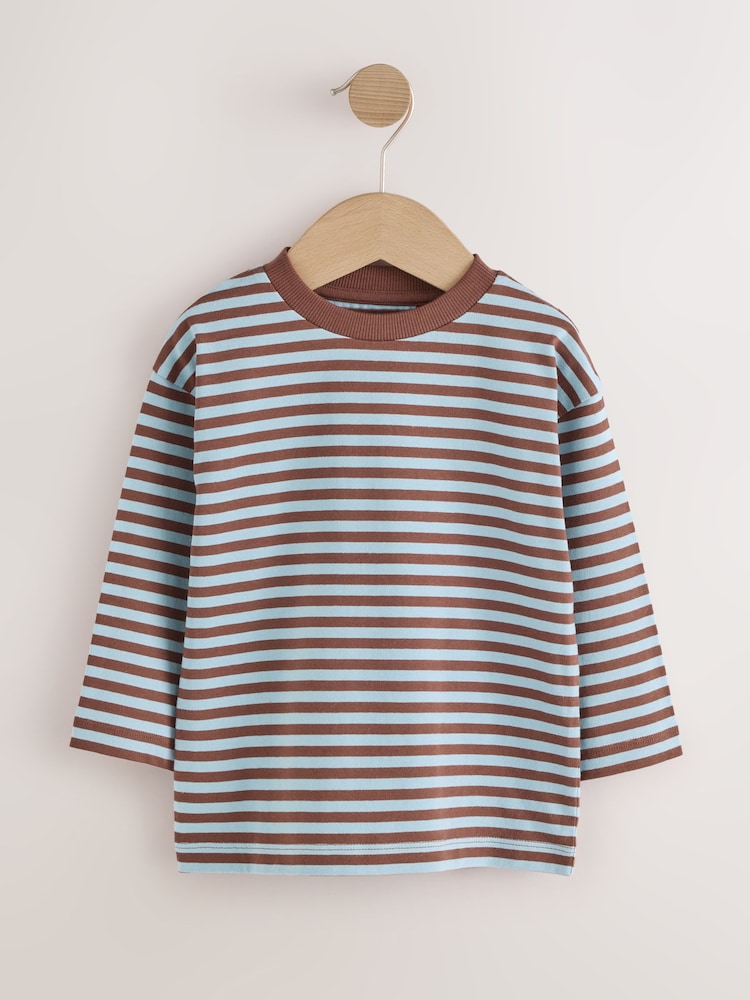 Blue Stripe Car Long Sleeve Graphic