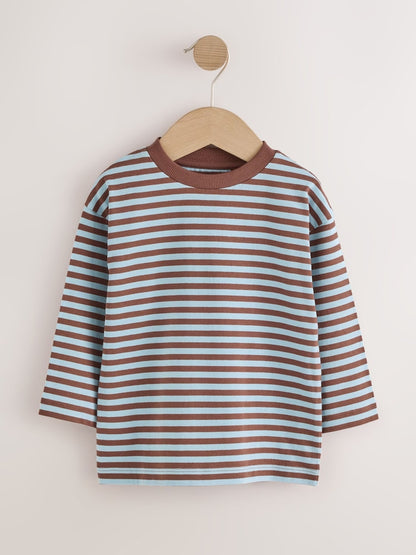 Blue Stripe Car Long Sleeve Graphic
