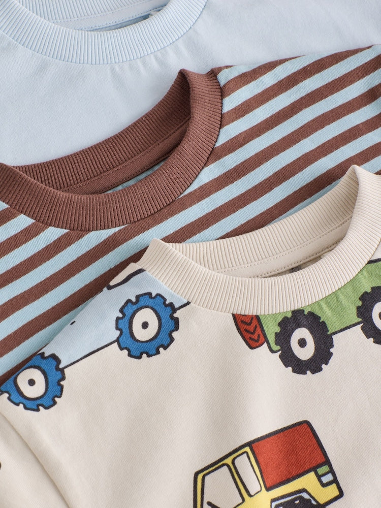 Blue Stripe Car Long Sleeve Graphic
