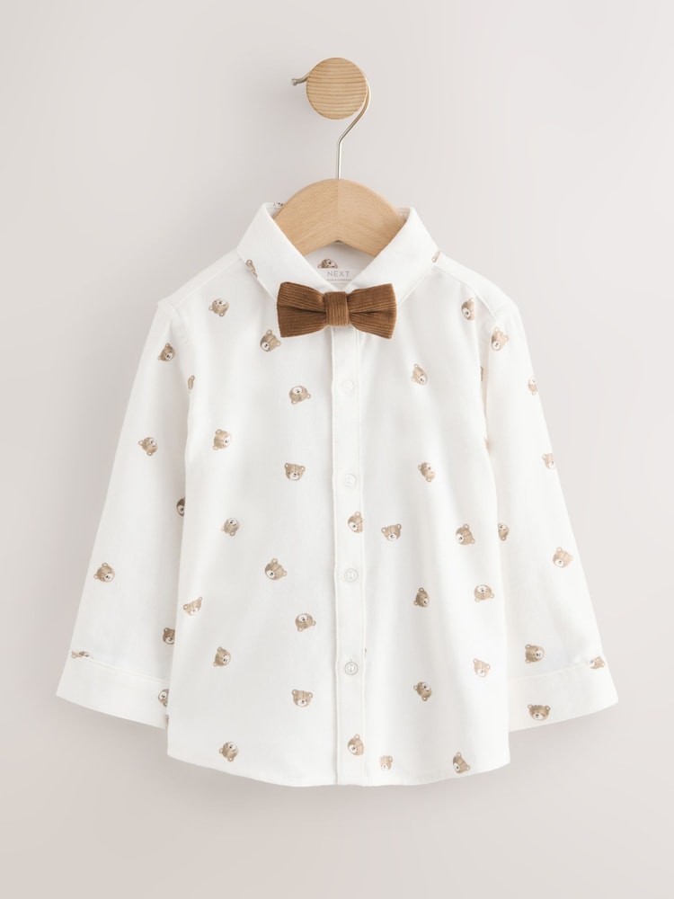 Tan Brown Bear Shirt Trousers Braces &amp; Bow Tie Set (3mths-9yrs)