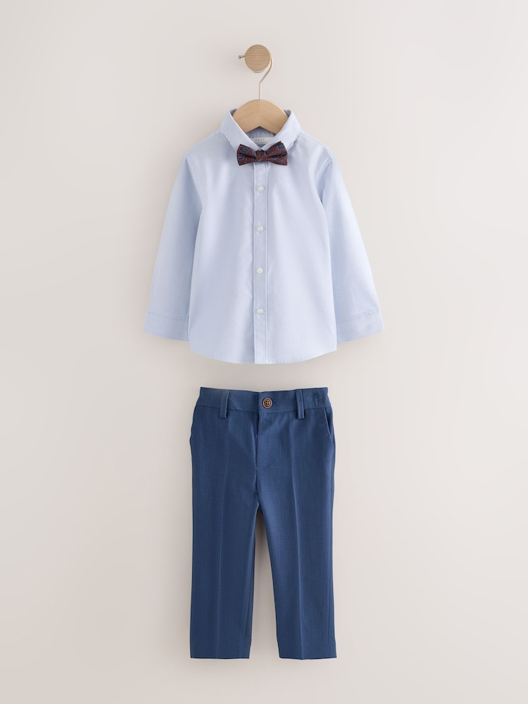Navy Waistcoat Shirt Trousers &amp; Bow Tie Set (3mths-9yrs)
