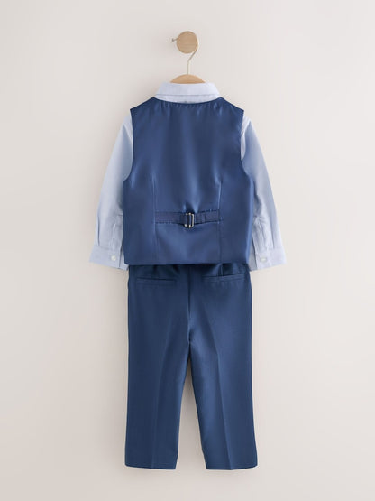 Navy Waistcoat Shirt Trousers &amp; Bow Tie Set (3mths-9yrs)