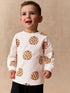 Cream Checkerboard Pumpkin Long Sleeve Halloween T-Shirt (3mths-7yrs)