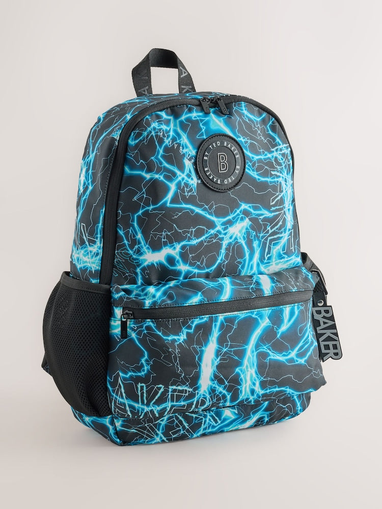 Baker by Ted Baker Blue Back To School Childrens Lightning Storm Backpack