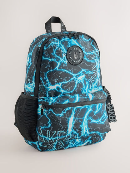 Baker by Ted Baker Blue Back To School Childrens Lightning Storm Backpack