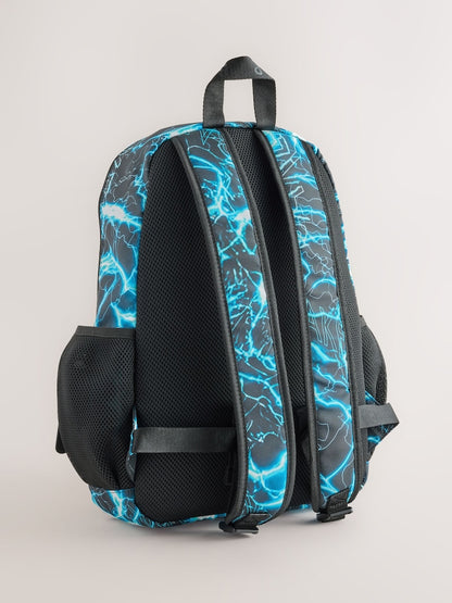 Baker by Ted Baker Blue Back To School Childrens Lightning Storm Backpack