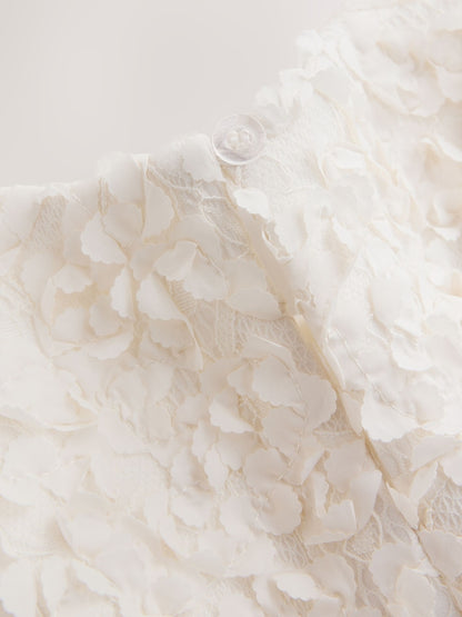 Ecru Sleeveless Scuba Textured