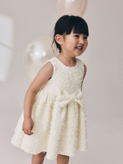 Ecru Sleeveless Scuba Textured