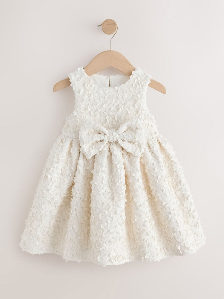 Ecru Sleeveless Scuba Textured